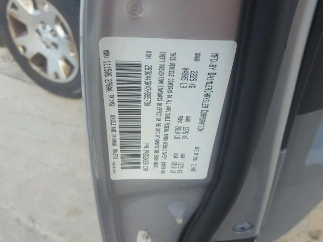 2B3KA43R47H695730 - 2007 DODGE CHARGER SE SILVER photo 10