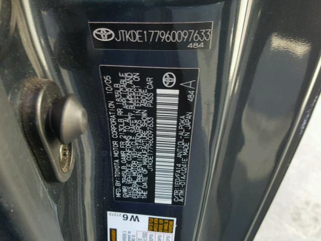 JTKDE177960097633 - 2006 TOYOTA SCION TC 灰色 照片 10