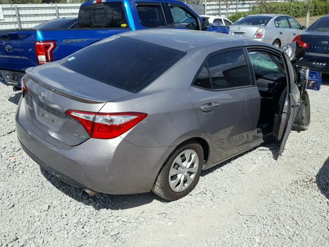 2T1BPRHE5FC363885 - 2015 TOYOTA COROLLA EC GRAY photo 4