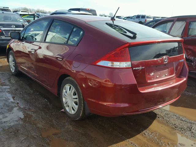 JHMZE2H5XAS003075 - 2010 HONDA INSIGHT LX RED photo 3