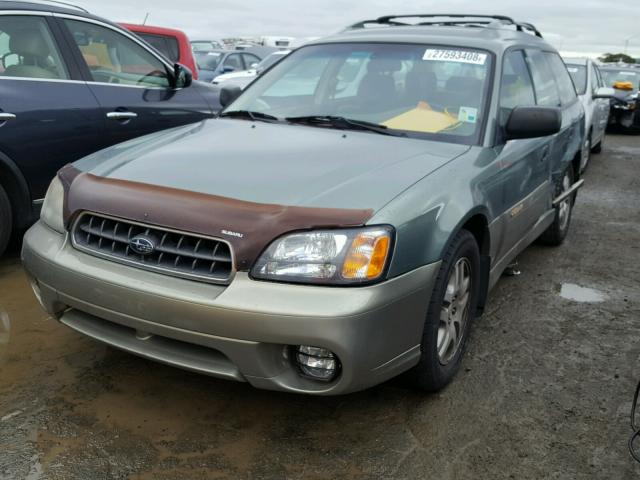 4S3BH675737610835 - 2003 SUBARU LEGACY OUT GREEN photo 2