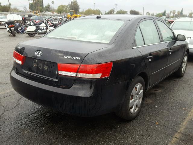 5NPET46C88H320199 - 2008 HYUNDAI SONATA GLS BLACK photo 4