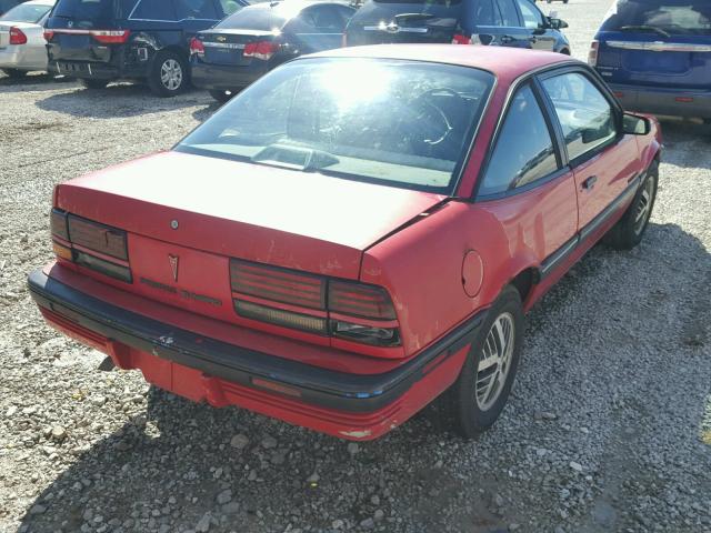 1G2JB14T5M7582431 - 1991 PONTIAC SUNBIRD LE RED photo 4