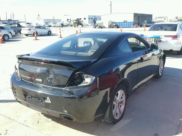 KMHHM66D48U295625 - 2008 HYUNDAI TIBURON GS BLACK photo 4