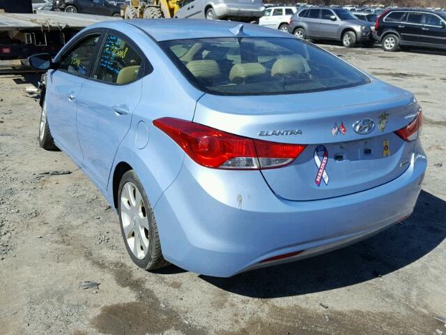 KMHDH4AE9CU312046 - 2012 HYUNDAI ELANTRA GL BLUE photo 3