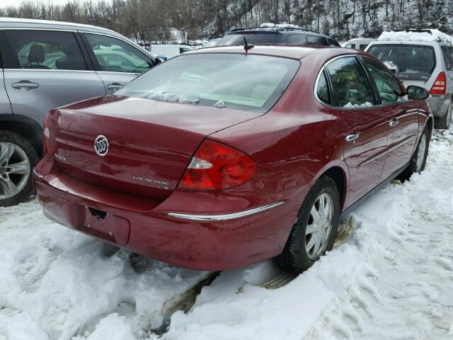 2G4WC582381259663 - 2008 BUICK LACROSSE C RED photo 4