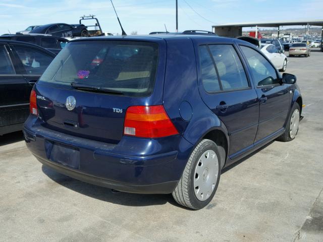 9BWFP61J834001836 - 2003 VOLKSWAGEN GOLF GL TD BLUE photo 4