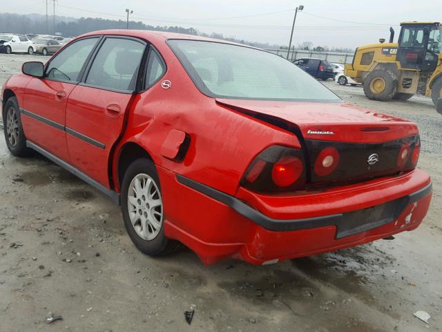 2G1WF52E749381428 - 2004 CHEVROLET IMPALA RED photo 3