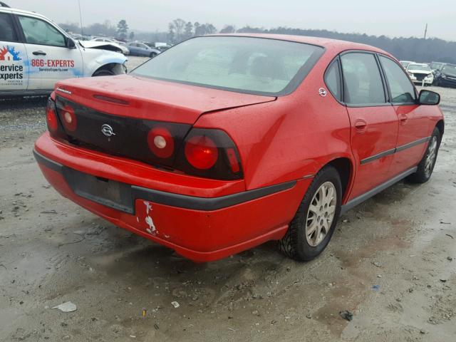 2G1WF52E749381428 - 2004 CHEVROLET IMPALA RED photo 4