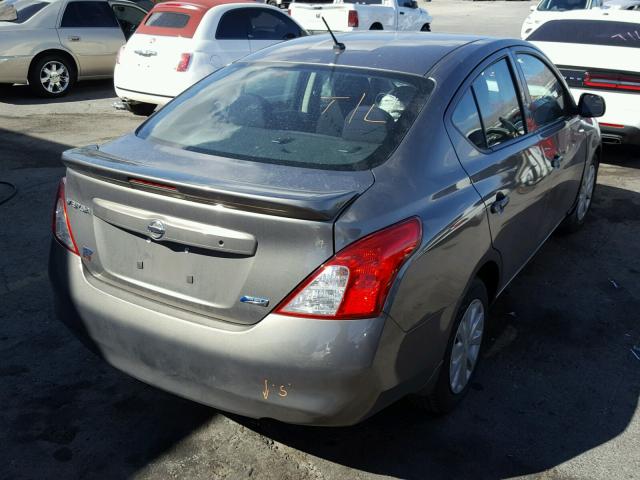 3N1CN7AP9EL815829 - 2014 NISSAN VERSA S GRAY photo 4