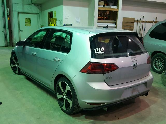 3VW5T7AU9FM057002 - 2015 VOLKSWAGEN GTI SILVER photo 3