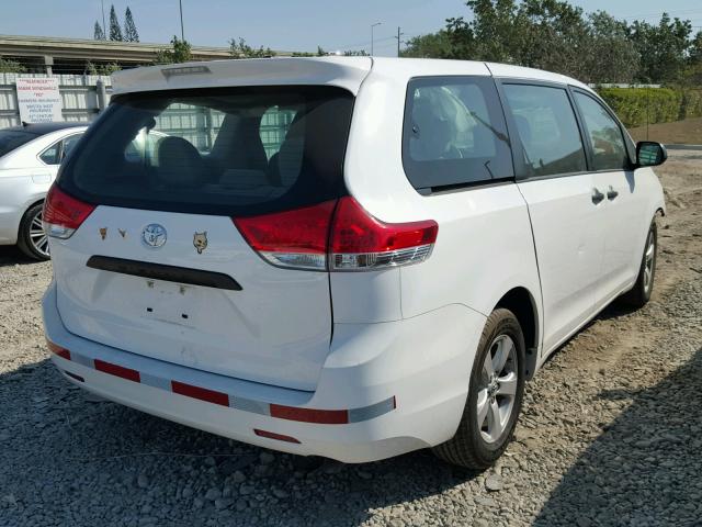 5TDZK3DC7ES436016 - 2014 TOYOTA SIENNA BAS WHITE photo 4