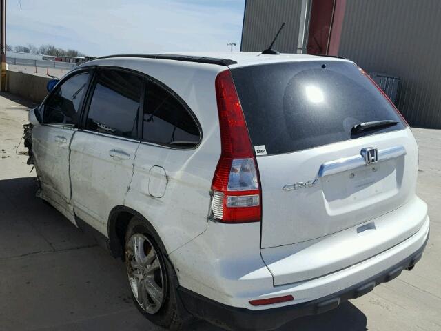 5J6RE3H78BL008323 - 2011 HONDA CR-V EXL WHITE photo 3