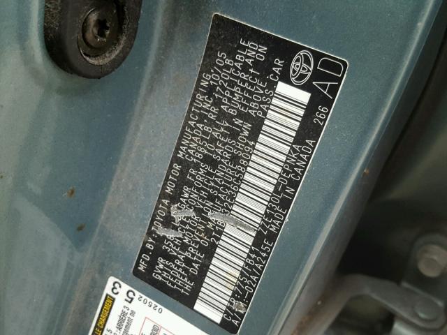 2T1BR32E36C588094 - 2006 TOYOTA COROLLA CE BLUE photo 10