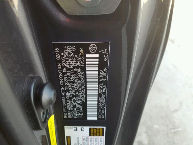 JTKJF5C71GJ023129 - 2016 TOYOTA SCION TC 灰色 照片 10