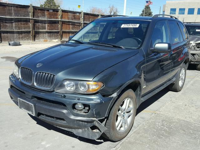 5UXFA13595LY17296 - 2005 BMW X5 3.0I GREEN photo 2