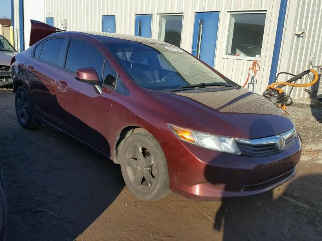 19XFB2F50CE033028 - 2012 HONDA CIVIC LX MAROON photo 1