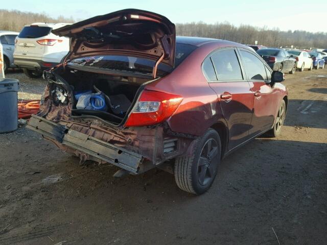 19XFB2F50CE033028 - 2012 HONDA CIVIC LX MAROON photo 4