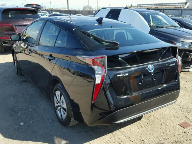 JTDKARFU6H3532240 - 2017 TOYOTA PRIUS BLACK photo 3