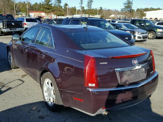 1G6DF577580173785 - 2008 CADILLAC CTS BURGUNDY photo 3