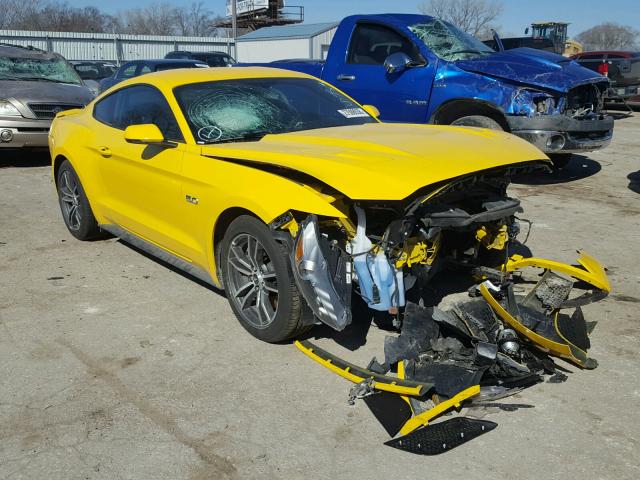 1FA6P8CF5H5323971 - 2017 FORD MUSTANG GT YELLOW photo 1