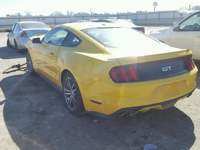 1FA6P8CF5H5323971 - 2017 FORD MUSTANG GT YELLOW photo 3