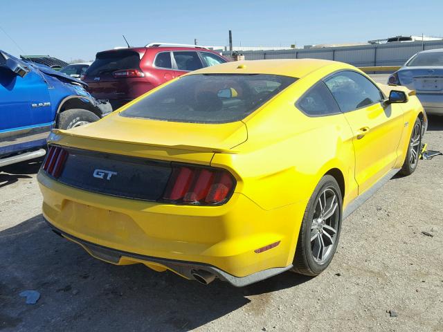 1FA6P8CF5H5323971 - 2017 FORD MUSTANG GT YELLOW photo 4