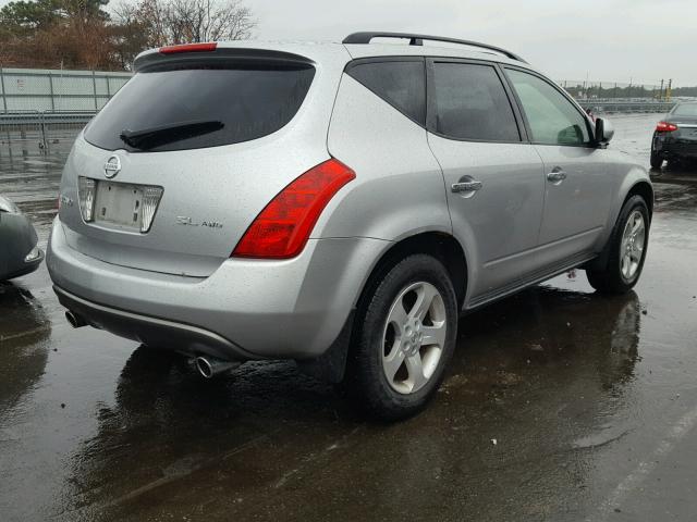 JN8AZ08W14W306098 - 2004 NISSAN MURANO SL SILVER photo 4