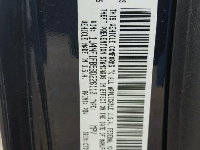 1J4NF1FB5BD226110 - 2011 JEEP COMPASS SP BLUE photo 10