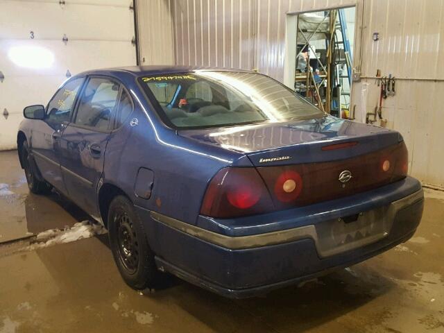 2G1WF52E149159144 - 2004 CHEVROLET IMPALA BLUE photo 3