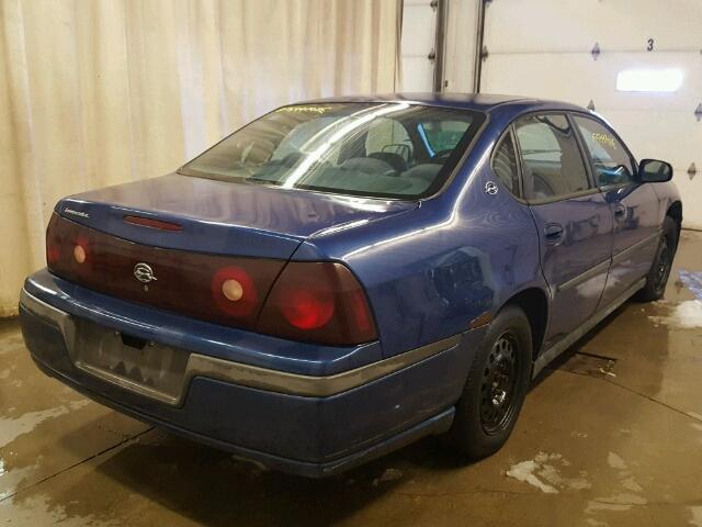 2G1WF52E149159144 - 2004 CHEVROLET IMPALA BLUE photo 4