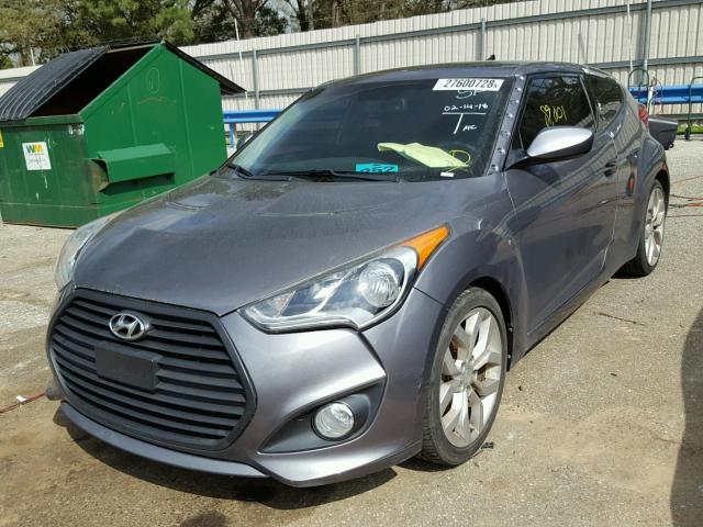 KMHTC6AD5DU100873 - 2013 HYUNDAI VELOSTER B GRAY photo 2