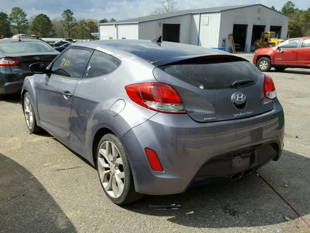 KMHTC6AD5DU100873 - 2013 HYUNDAI VELOSTER B GRAY photo 3