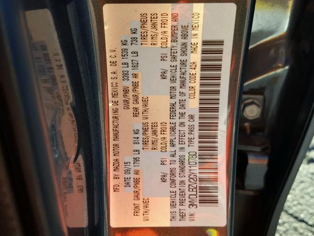 3MYDLBZV2GY110780 - 2016 TOYOTA SCION IA GRAY photo 10