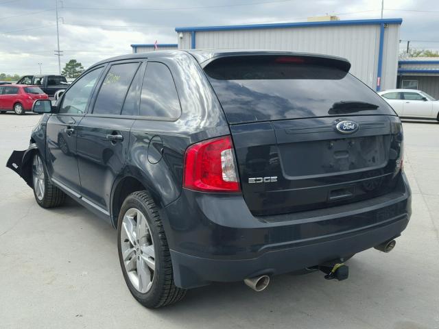 2FMDK4JC5DBB73315 - 2013 FORD EDGE SEL BLACK photo 3