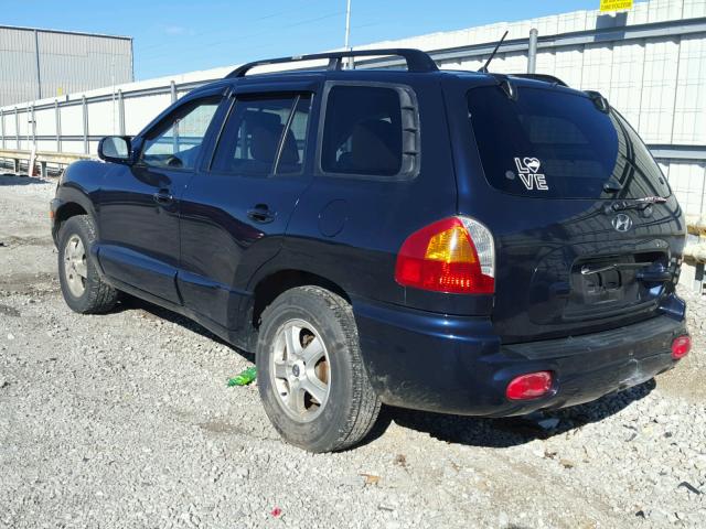 KM8SC73D24U720966 - 2004 HYUNDAI SANTA FE G BLUE photo 3