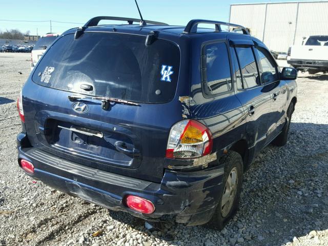 KM8SC73D24U720966 - 2004 HYUNDAI SANTA FE G BLUE photo 4