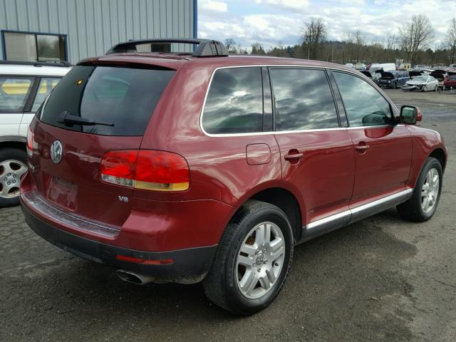 WVGEM77L44D054298 - 2004 VOLKSWAGEN TOUAREG 4. RED photo 4