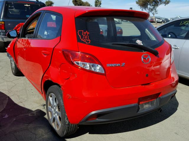 JM1DE1HZ6B0116091 - 2011 MAZDA MAZDA2 RED photo 3