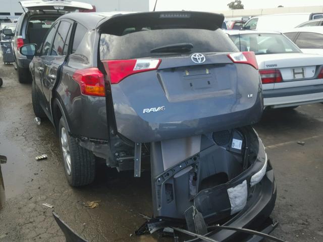 2T3ZFREV1EW122206 - 2014 TOYOTA RAV4 LE GRAY photo 3