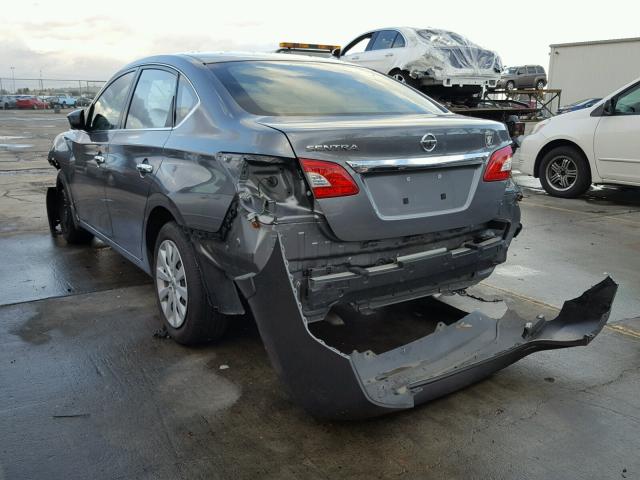 3N1AB7AP4FY327831 - 2015 NISSAN SENTRA S GRAY photo 3