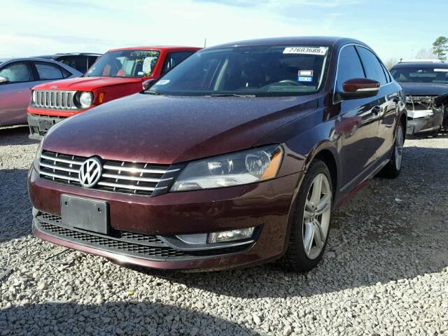 1VWCM7A33DC097117 - 2013 VOLKSWAGEN PASSAT SEL MAROON photo 2