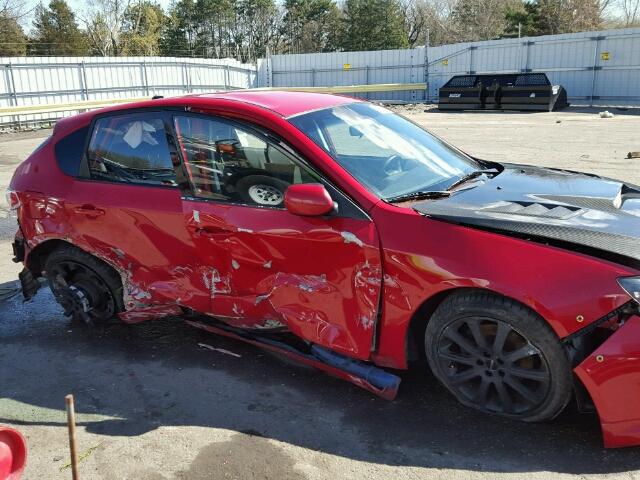 JF1GH75688G805007 - 2008 SUBARU IMPREZA WR RED photo 9