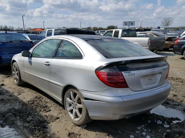 WDBRN47J02A307680 - 2002 MERCEDES-BENZ C 230K SPO SILVER photo 3