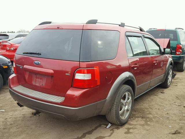 1FMDK05115GA01844 - 2005 FORD FREESTYLE RED photo 4