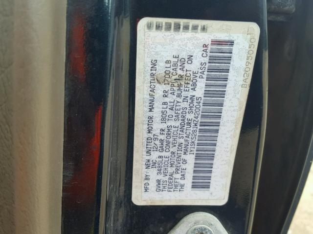 1Y1SK5281WZ420045 - 1998 CHEVROLET GEO PRIZM 绿色 照片 10