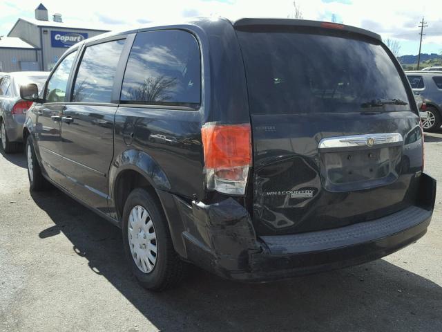 2A8HR44H18R686849 - 2008 CHRYSLER TOWN & COU BLACK photo 3