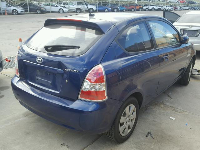 KMHCM3ACXAU176734 - 2010 HYUNDAI ACCENT BLU BLUE photo 4