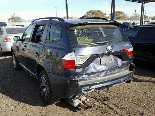 WBXPC93487WF15334 - 2007 BMW X3 3.0SI BLACK photo 3