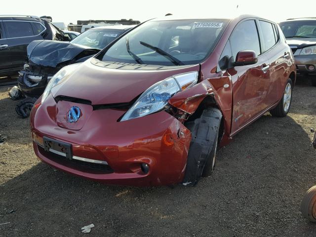 JN1AZ0CPXBT004001 - 2011 NISSAN LEAF SV RED photo 2